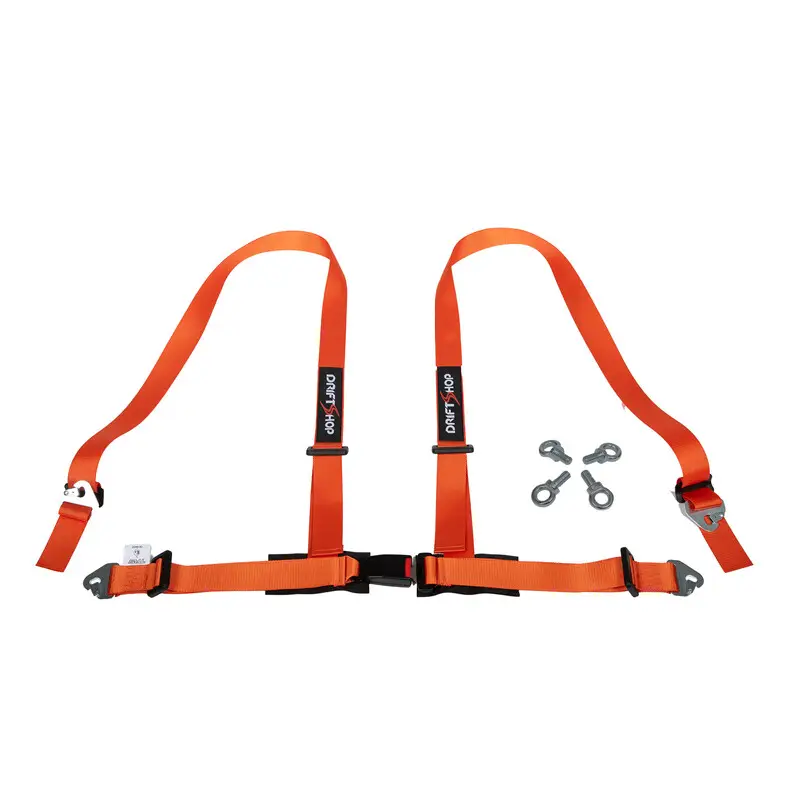 Harnais 4 Points 2" DriftShop - Orange - Homologués Route Pas Cher